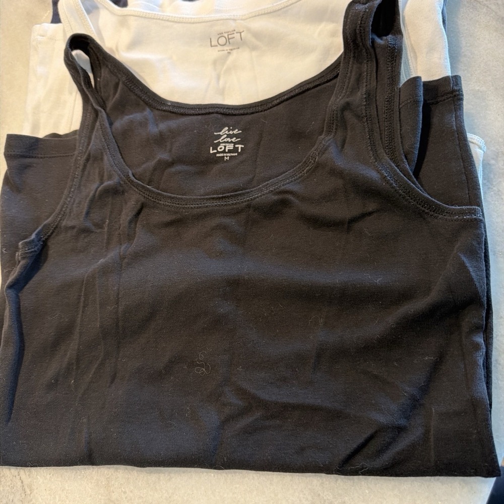 Set Of 7 Ann Taylor Loft Cotton Tanks Size M - Picture 4 of 10